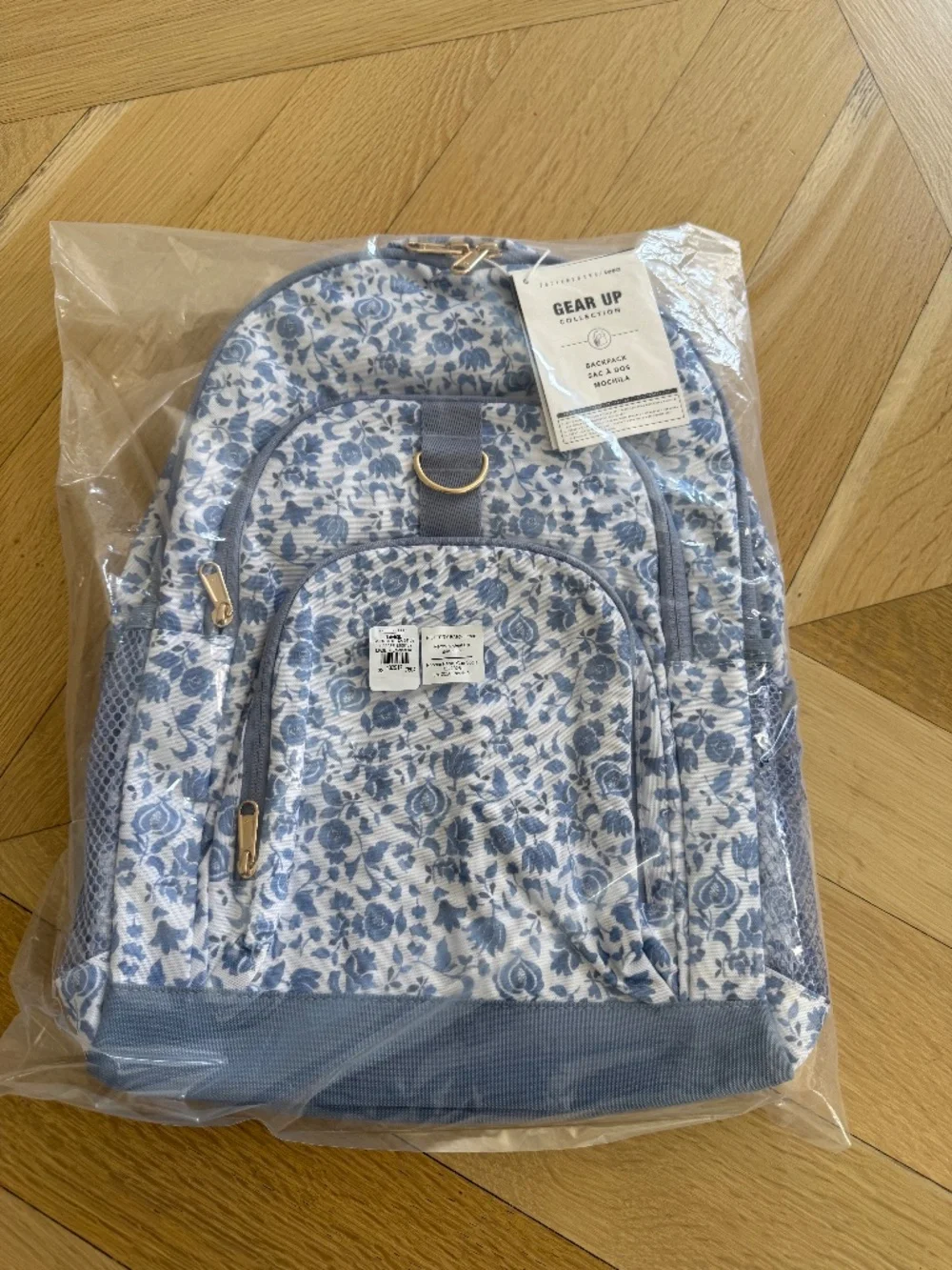Pottery Barn Teen floral blue Gear Up Large Backpack